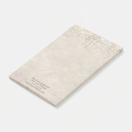 Champagne Dripping Glitter Trendy Glam Stylish Post-it® Notes (Schuin)