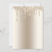 Champagne Dripping Glitter Trendy Glam Wedding Save The Date (Achterkant)