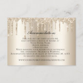 Champagne Dripping Glitter Wedding Accommodations Informatiekaartje (Voorkant)