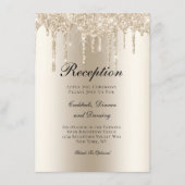 Champagne Dripping Glitter Wedding Reception Informatiekaartje (Voorkant)