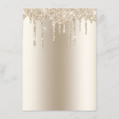 Champagne Dripping Glitter Wedding Reception Informatiekaartje (Achterkant)