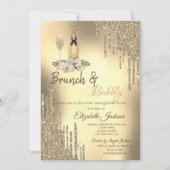 Champagne Drips Brunch & Bubbly Bruiloftsborrel Kaart (Voorkant)
