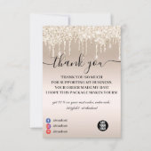 Champagne Driving Glitter Business Bedankkaart (Voorkant)