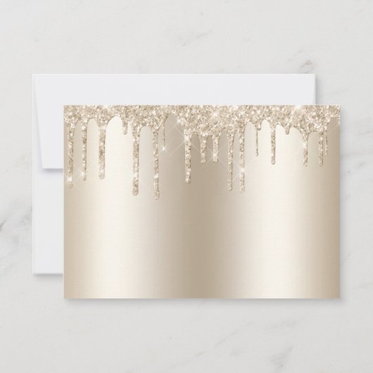 Champagne Driving Glitter Elegant Wedding RSVP (Achterkant)