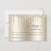 Champagne Driving Glitter Elegant Wedding RSVP Kaartje (Voorkant)