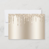 Champagne Driving Glitter Elegant Wedding RSVP Kaartje (Achterkant)