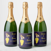 Champagne Druiven Verlovingsaankondiging Sparkling Wijnetiket (Flessen)