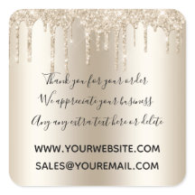 Champagne druppelende glitter dank je business