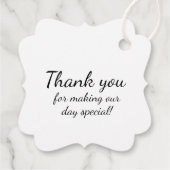 Champagne Eenvoudige Hart Krans Monogram Huwelijk Bedankjes Labels (Achterkant)