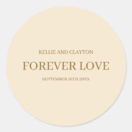 Champagne Eenvoudige Trouw Klassieke Ronde Sticker
