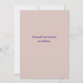 Champagne Eenvoudige Trouwringen Save The Date (Achterkant)