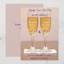 Champagne Eenvoudige Trouwringen Save The Date