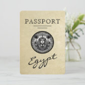 Champagne Egypt Passport Wedding Save the Date (Staand voorkant)