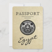 Champagne Egypt Passport Wedding Save the Date (Voorkant)