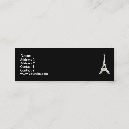 Champagne Eiffeltoren Mini Visitekaartje (Voorkant)