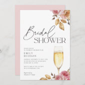 Champagne Elegant Bridal Shower Kaart (Voorkant / Achterkant)