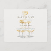 Champagne Elegant Cream Bruiloft Save the Date Briefkaart (Voorkant)