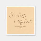 Champagne Elegant Signature Script Wedding Servet (Voorkant)