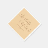 Champagne Elegant Signature Script Wedding Servet (Hoek)
