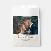 Champagne Elegant Wedding Love and Thanks Photo Bedankzakje (Voorkant)