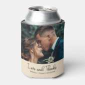 Champagne Elegant Wedding Love and Thanks Photo Blikjeskoeler (Blikje Voorkant)