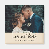 Champagne Elegant Wedding Love and Thanks Photo Magneet (Voorkant)