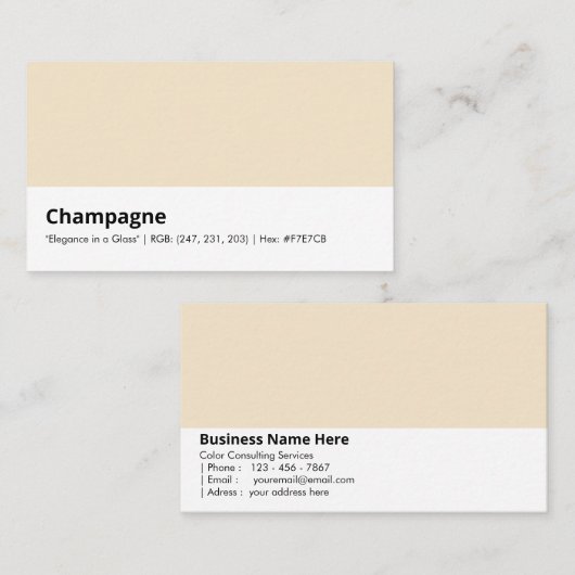 Champagne | Elegantie in een glas Visitekaartje (Voorkant / Achterkant)