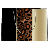 Champagne en Black Leopard Pattern Large Cadeautasje (Achterkant)