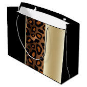 Champagne en Black Leopard Pattern Large Cadeautasje (Achterkant Gekanteld)