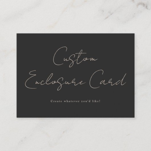 Champagne en Black Wedding Informatiekaartje (Voorkant)