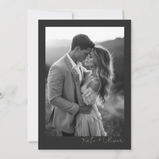 Champagne en Black Wedding Save The Date (Achterkant)