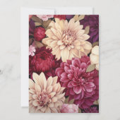 Champagne en Bourgondië Floral bruiloft Kaart (Achterkant)