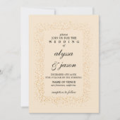 Champagne en Brons Confetti Bursts Bruiloft Kaart (Voorkant)