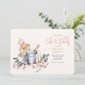 Champagne en cake kaart (Staand voorkant)