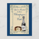 Champagne- en Cake-partij Uitnodiging Briefkaart (Voorkant)