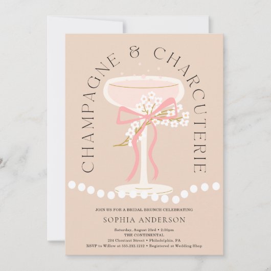 Champagne en Charcuterie Vrijgezellenfeest Kaart (Voorkant)