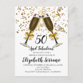 Champagne en Confetti Gold 50e verjaardag Briefkaart (Voorkant)