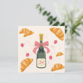 Champagne en Croissants Kaart (Staand voorkant)