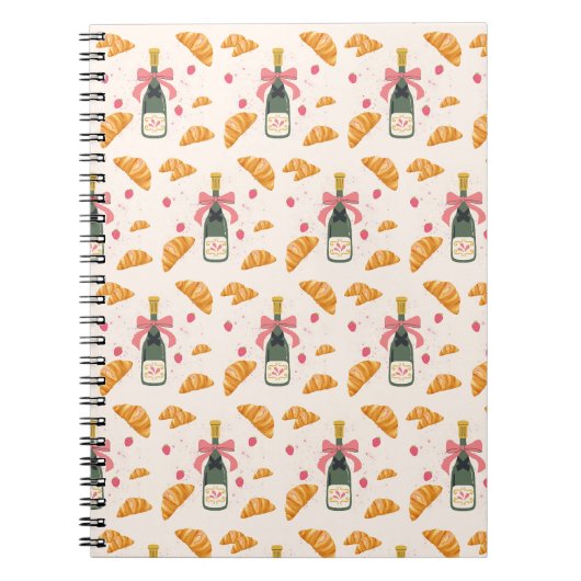 Champagne en Croissants Notitieboek (Voorkant)