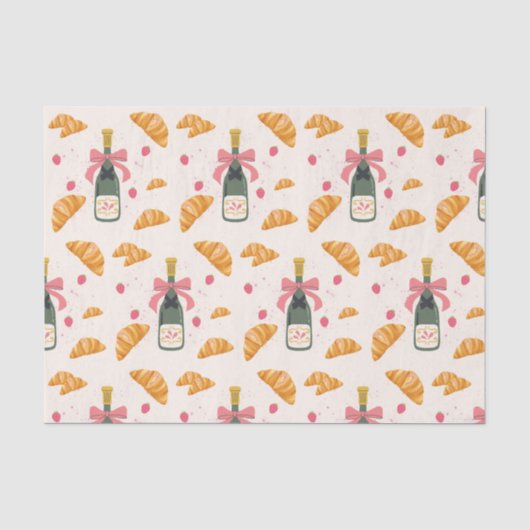 Champagne en Croissants Tissuepapier (Voorkant)