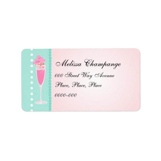 Champagne en Cupcakes Etiket (Voorkant)