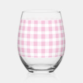Champagne en Cupcakes Pink Gingham Wijnglas Zonder Voet (Achterkant)