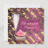 Champagne en Cupcakes Vrijgezellenfeest Kaart (Voorkant)