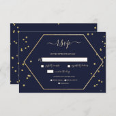 Champagne en Deep Blue RSVP (Voorkant / Achterkant)