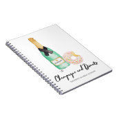 Champagne en Donuts Waterverf notebook Notitieboek (Rechterzijde)
