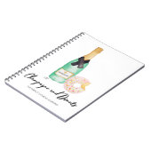 Champagne en Donuts Waterverf notebook Notitieboek (Linkerzijde)