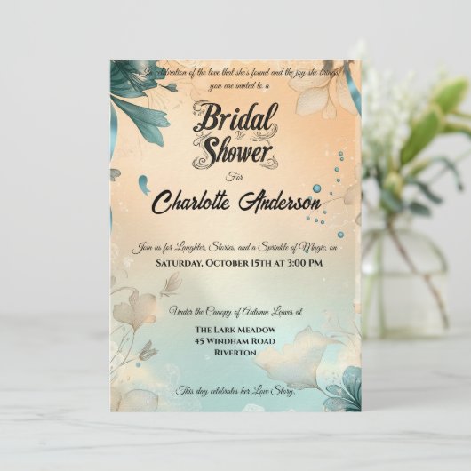 Champagne en Dusty Blue & Lace Vrijgezellenfeest Kaart (Staand voorkant)