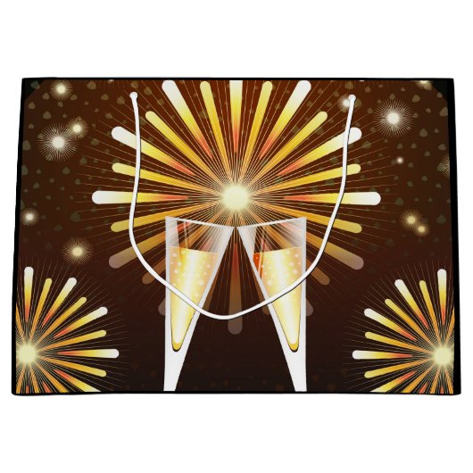 Champagne en Fireworks Celebration Groot Cadeauzakje (Voorkant)