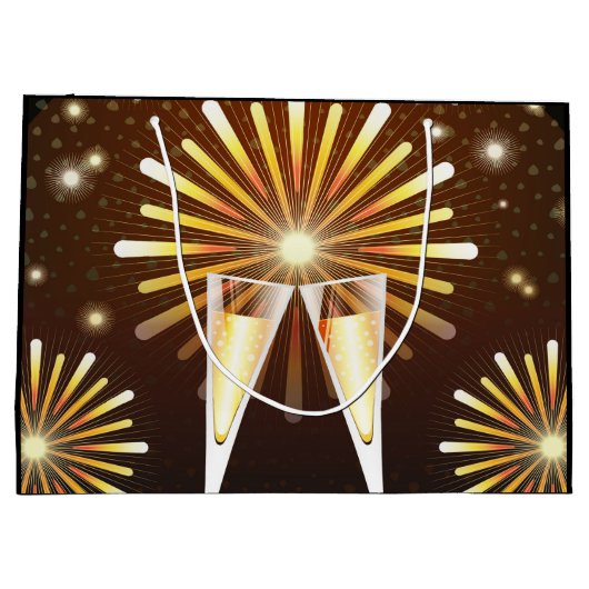 Champagne en Fireworks Celebration Groot Cadeauzakje (Achterkant)