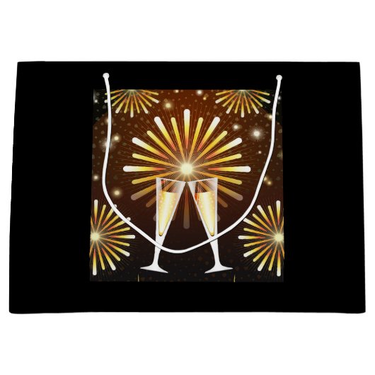 Champagne en Fireworks Celebration Groot Cadeauzakje (Voorkant)